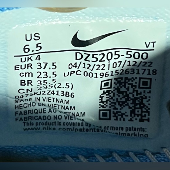 Nike Air VaporMax 2021 Flyknit Womens Sz 6.5 Running Shoes Sneakers Lilac/Black - Picture 8 of 8